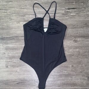 H&M Black Bodysuit with Strappy Design